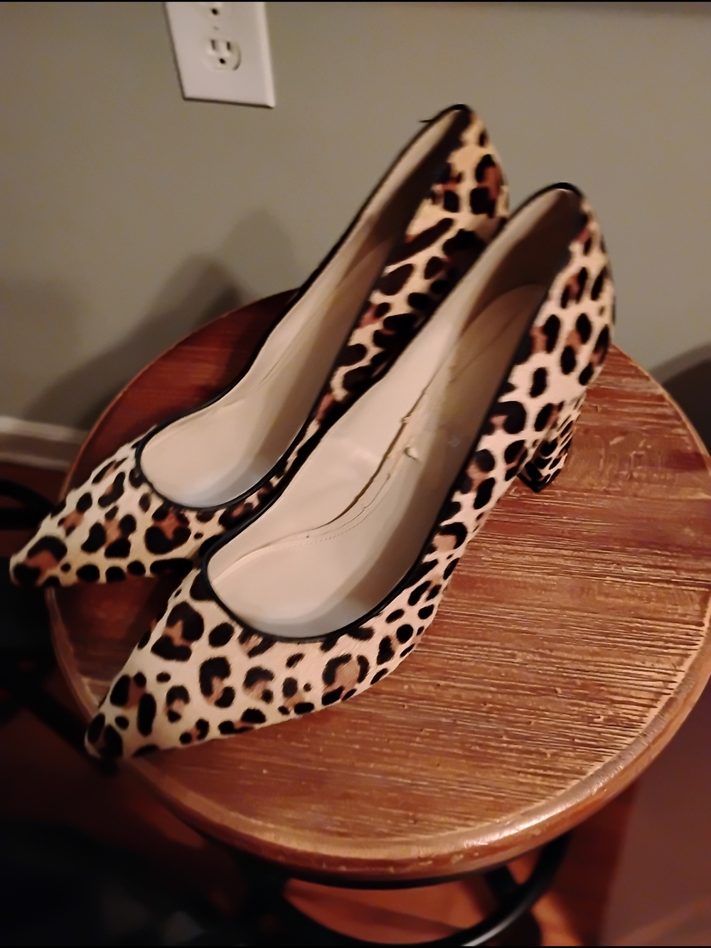 Leopard Print Pointed Toe Women's Pumps - Brown